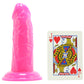 Back End Chubby Dildo in Pink compared to a Jack of Hearts playing card