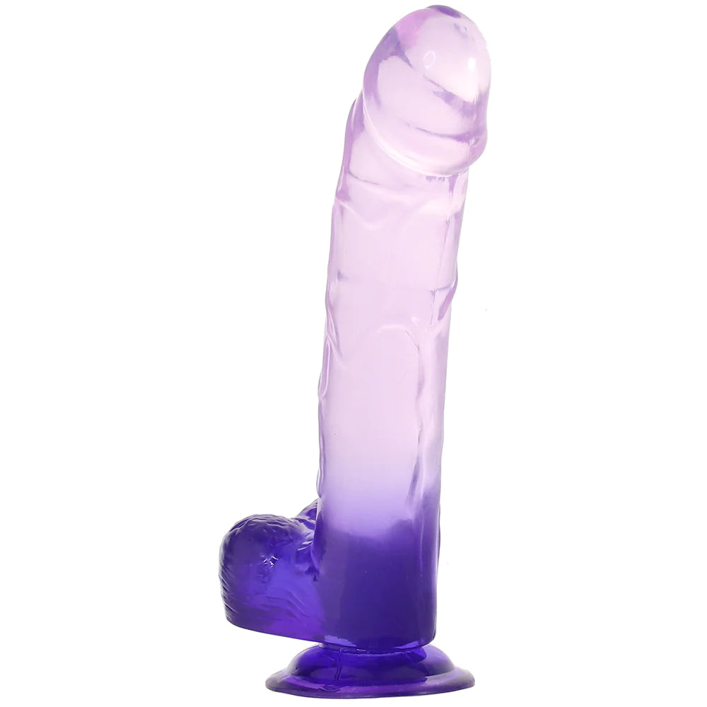 King Cock Clear 9 Inch Ballsy Dildo in Purple