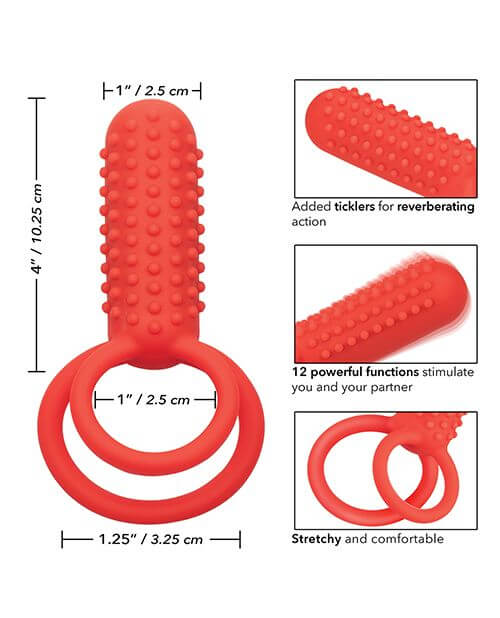 Silicone Vertical Dual Enhancer Vibrating Ring