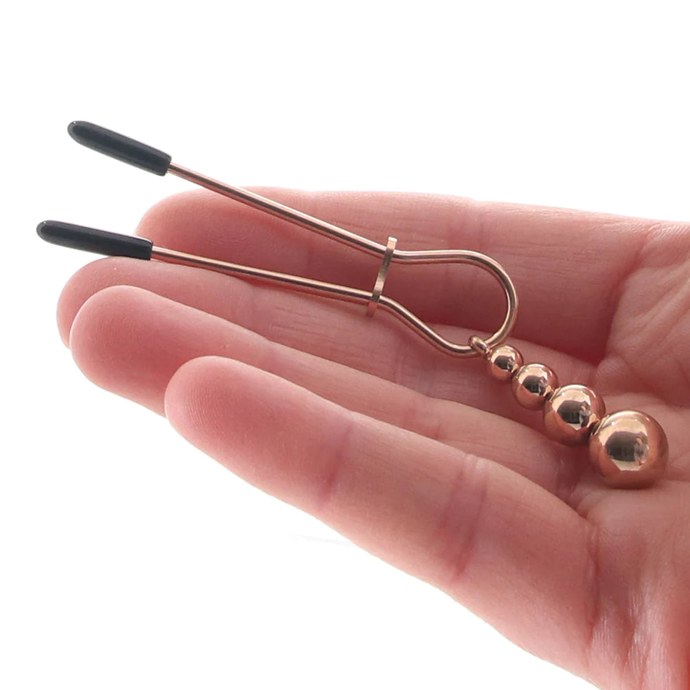 Selopa Beaded Nipple Clamps in Rose Gold