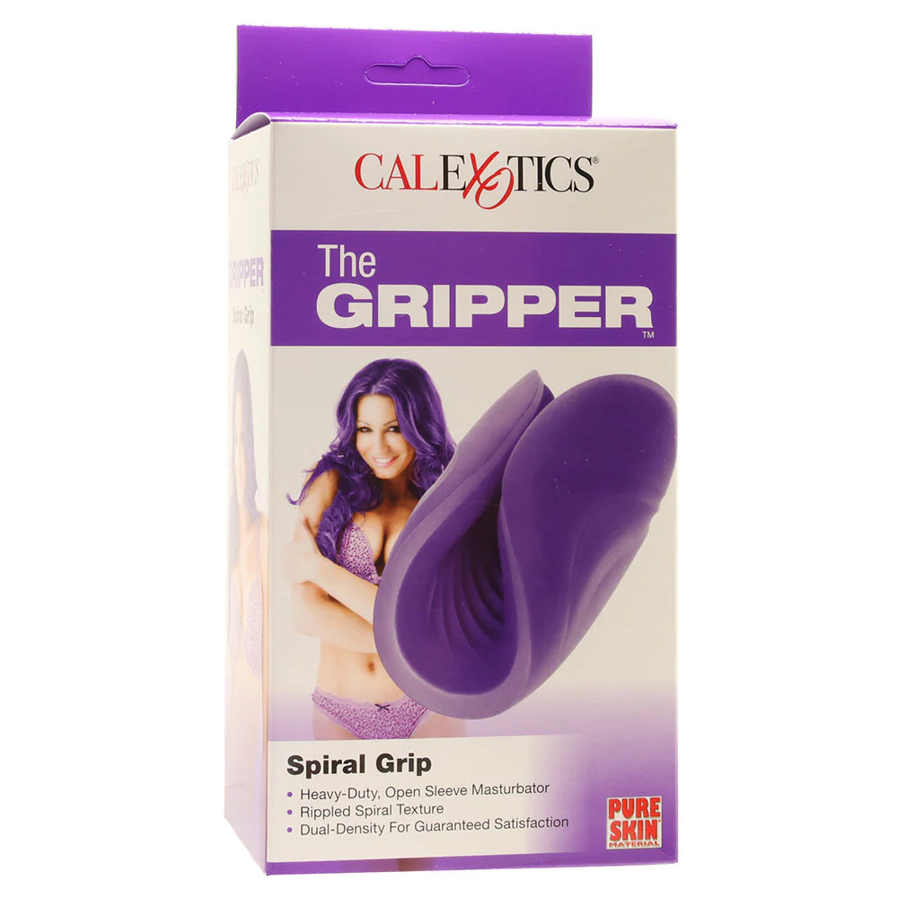 The Gripper Spiral Grip Open Sleeve Masturbator in Purple